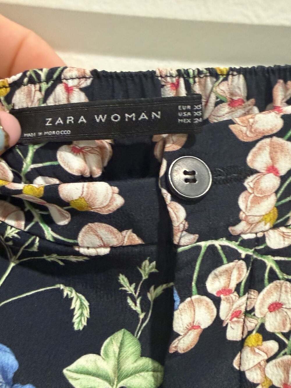 Zara Woman Floral Print Wide Leg Viscose Pants Size XS - Picture 4 of 6